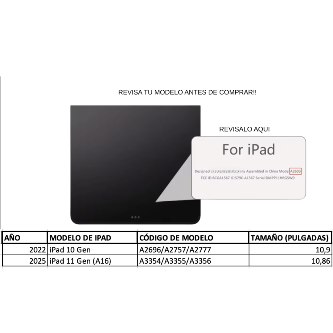 Funda Tipo Libro Rotativa 360 Ipad 10Gen/11Gen A16-1