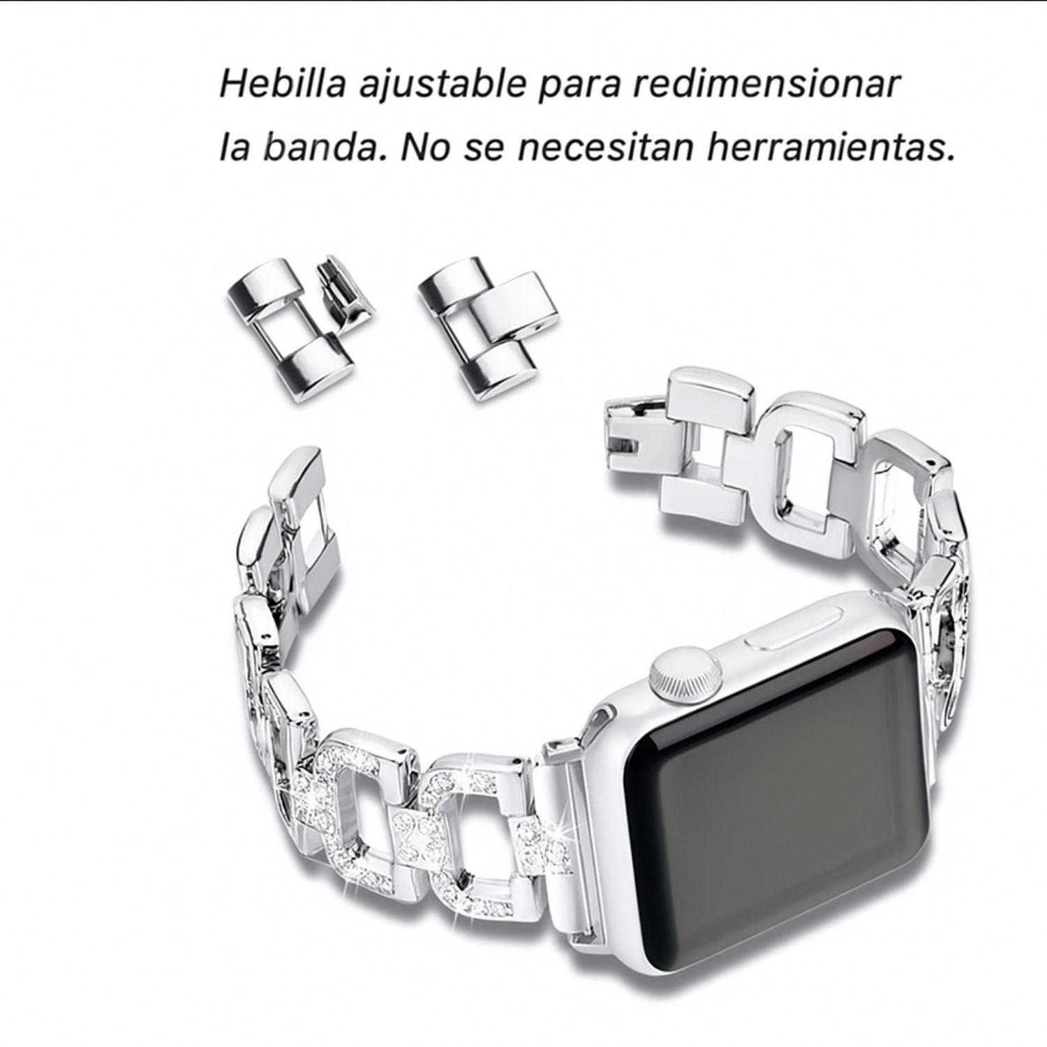 Correa eslabón Diamantado Para Apple Watch 42/44/45/46/49-4