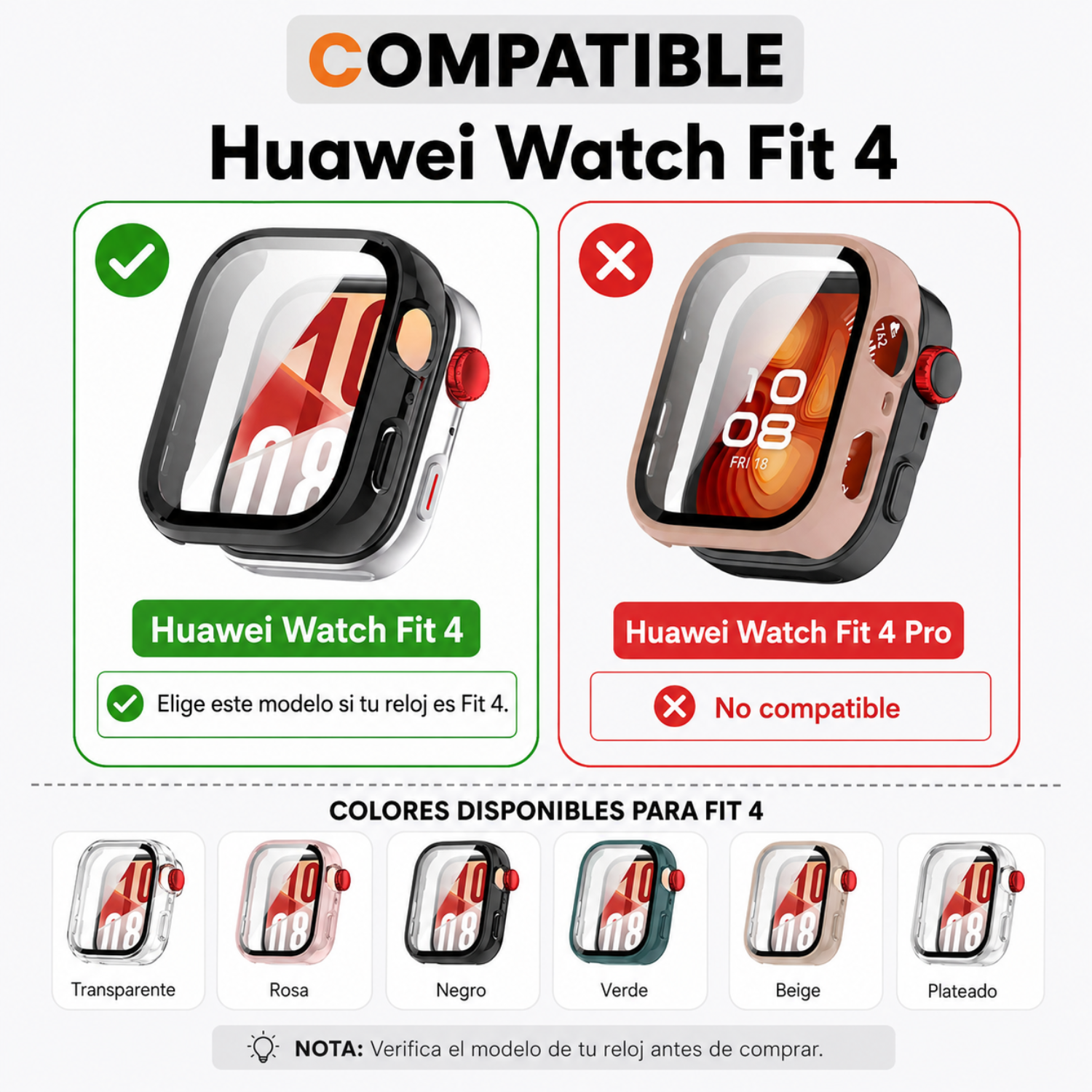 Protector Para Huawei Fit 4 Carcasa Vidrio 360-1