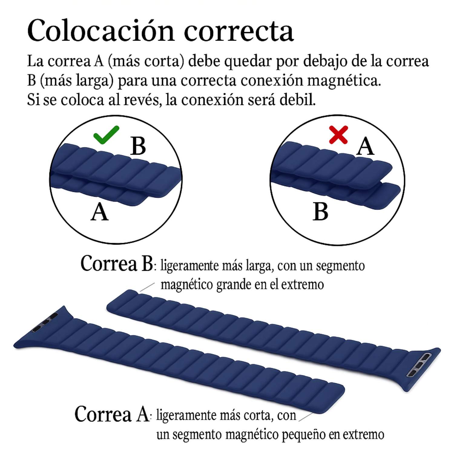 Correa Cuero Magnetico Para Apple Watch 42/44/45/46/49-3