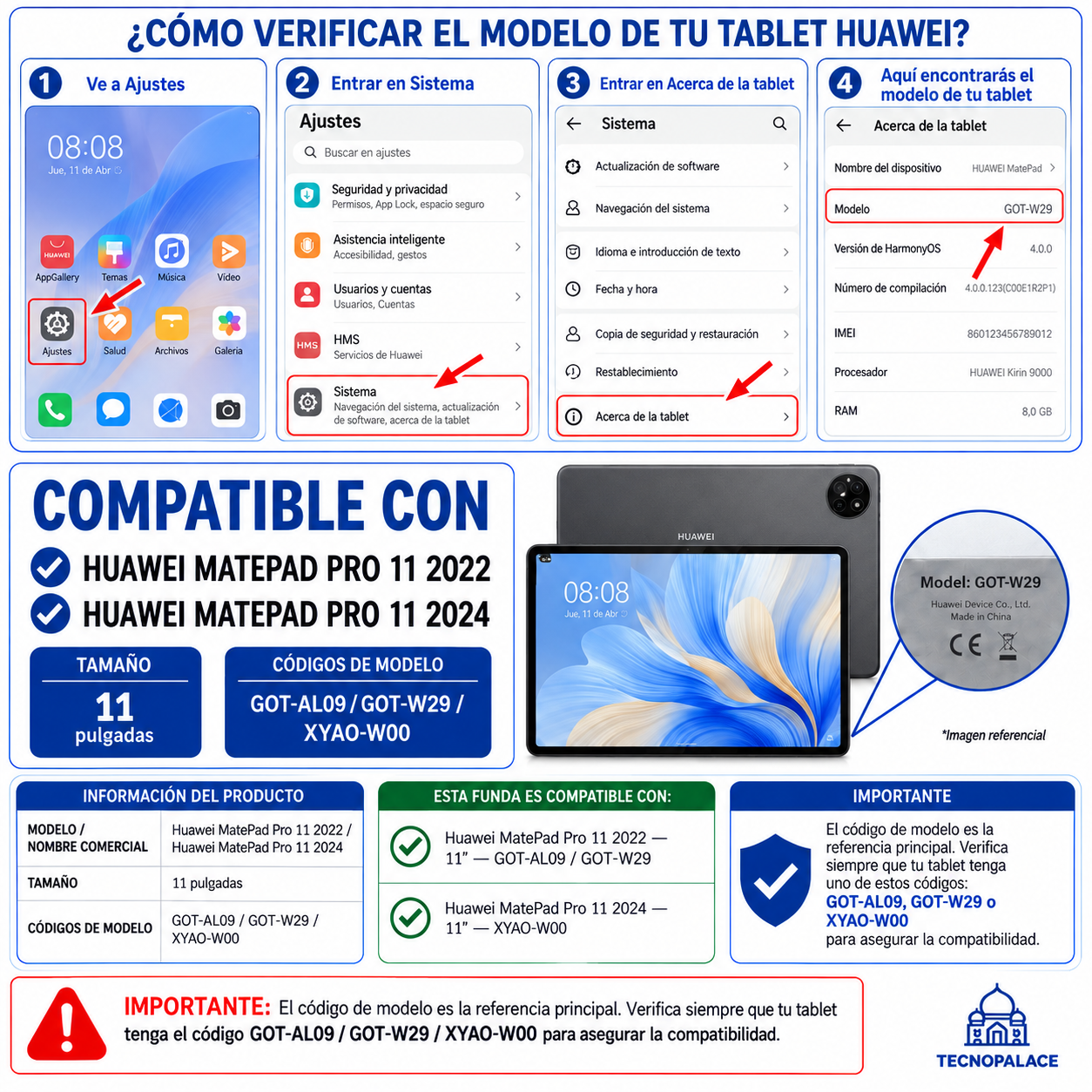 Funda Teclado Mouse Para MatePad Pro 11 2022 GOT-W29-1