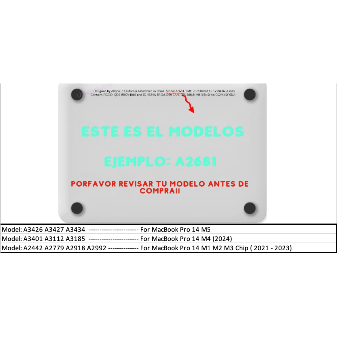 Carcasa Macbook Matte Pro 14 M1/2/3/4/5-1