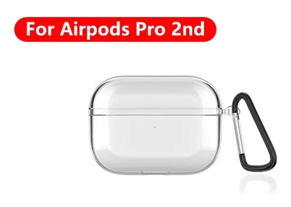 Fundas AirPods Pro 2 Transparentes + Gancho-2