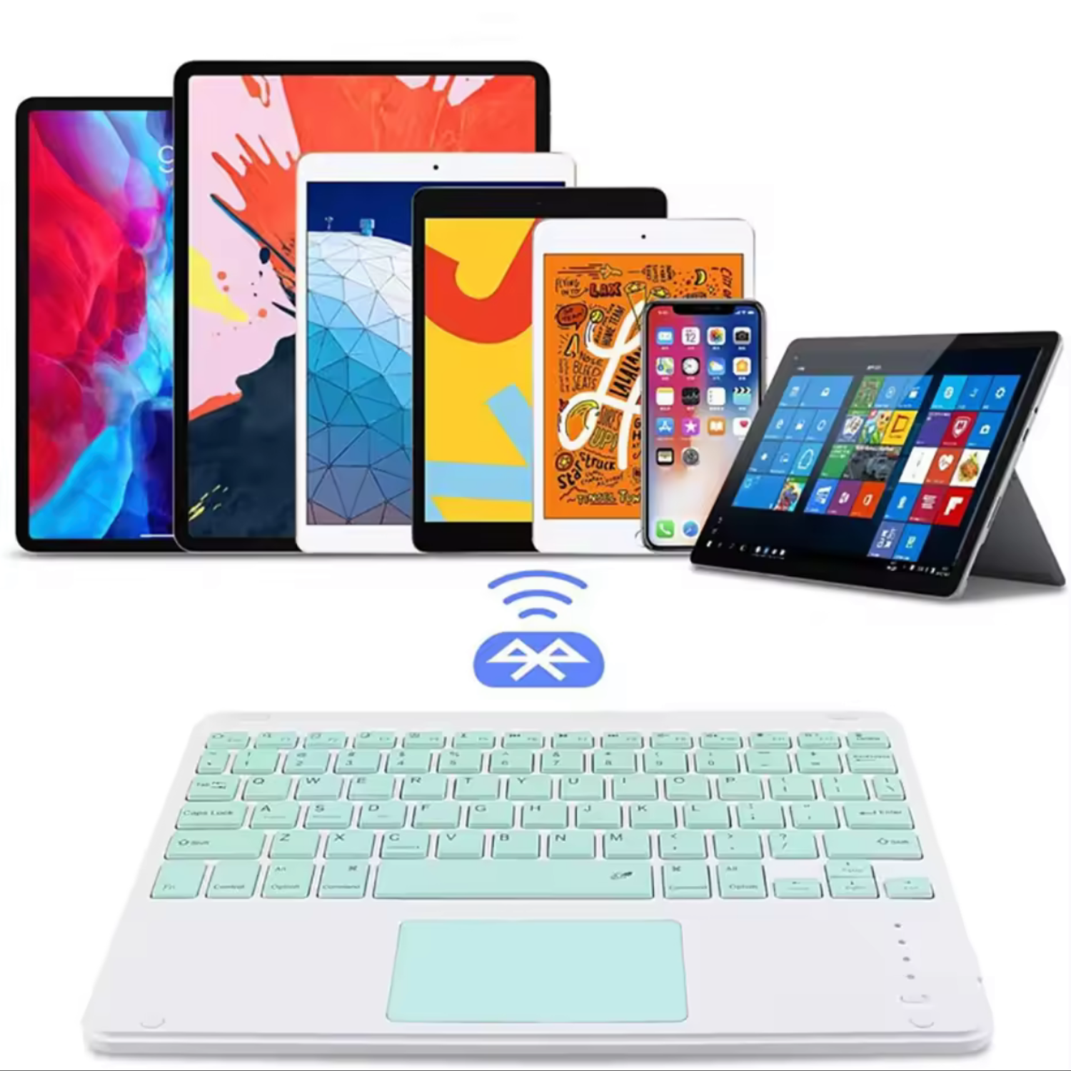 Teclado Con TouchPad Para iPad, Tablet, Tv 7" Pulgadas-1
