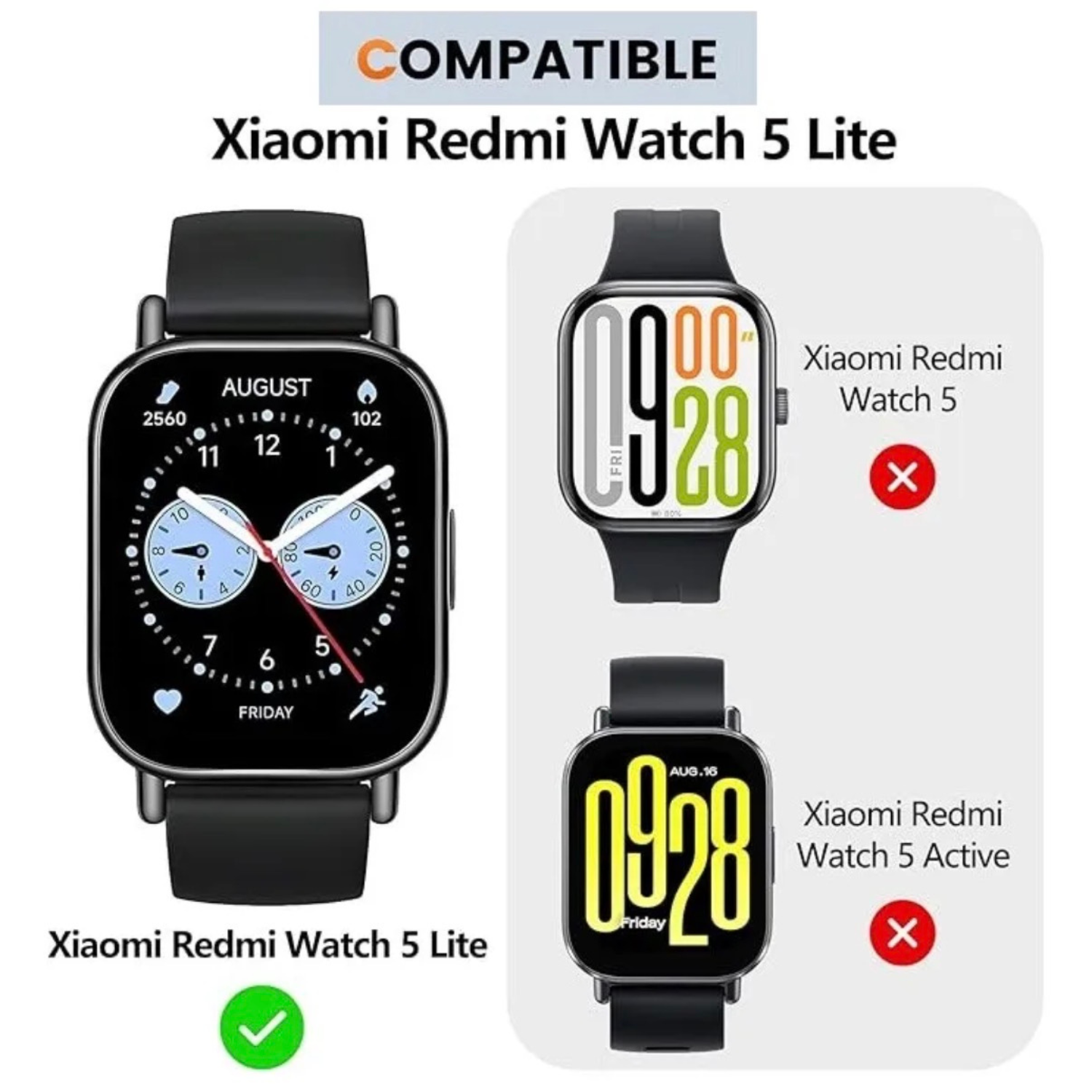 Protector Carcasa Para Redmi Watch 5 Lite Vidrio 360-2