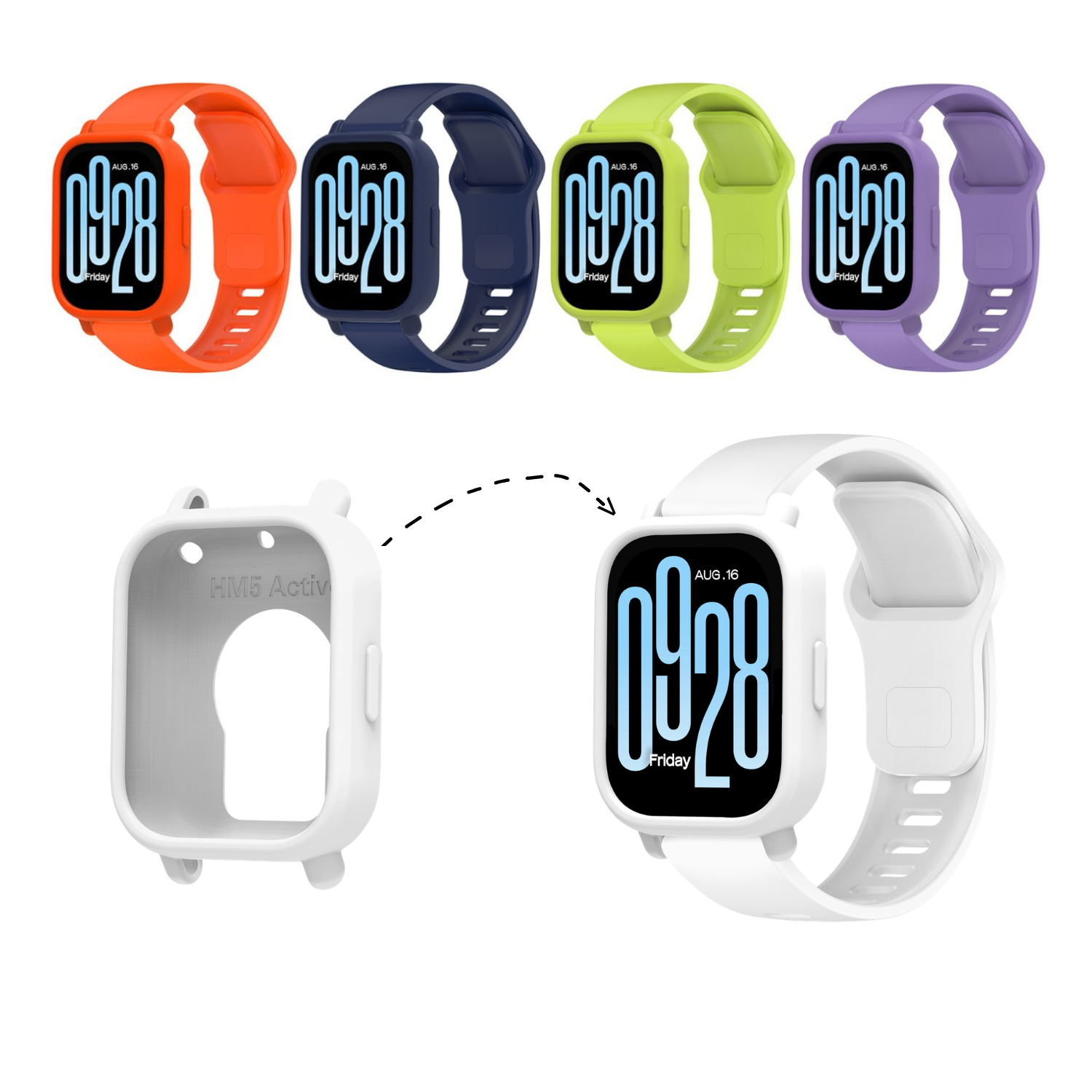 Protector Para Redmi Watch 5 Active Abierto De Silicona-2
