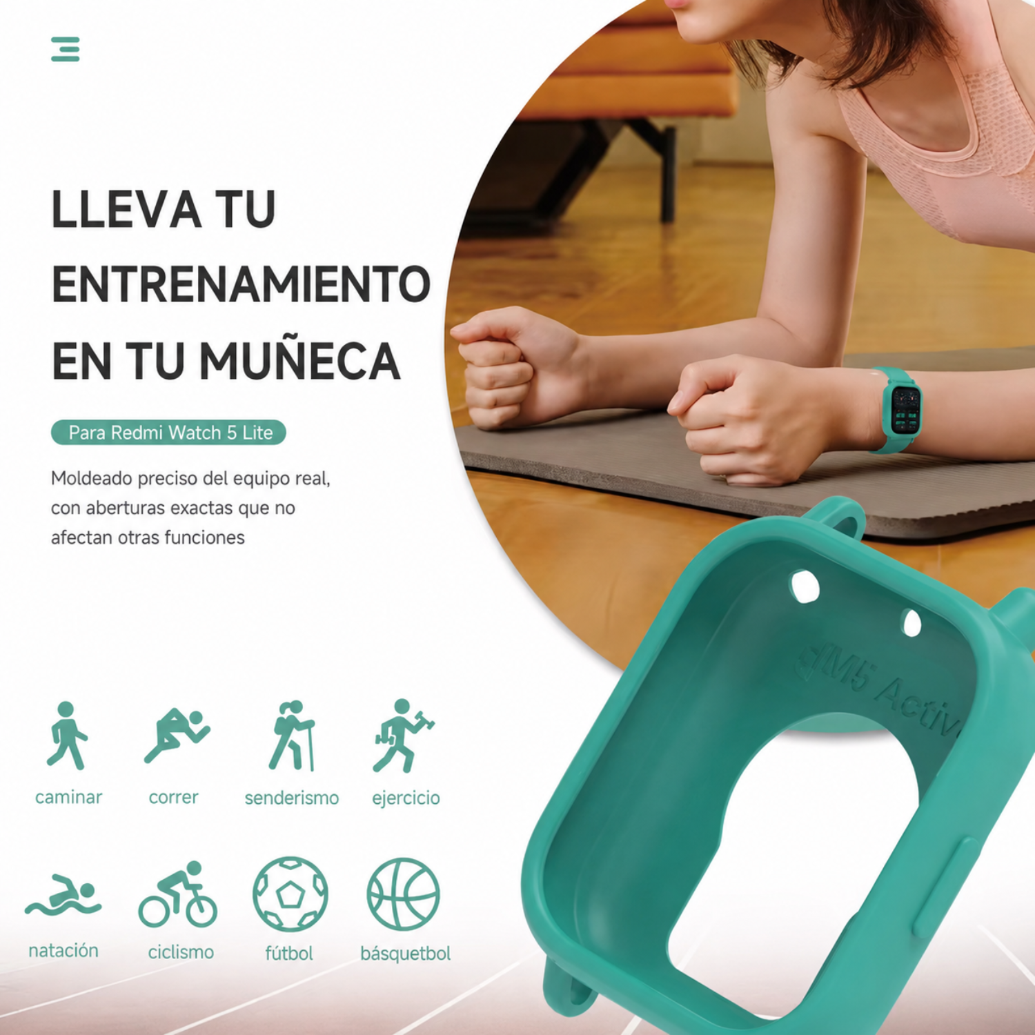 Protector Para Redmi Watch 5 Active Abierto De Silicona-3