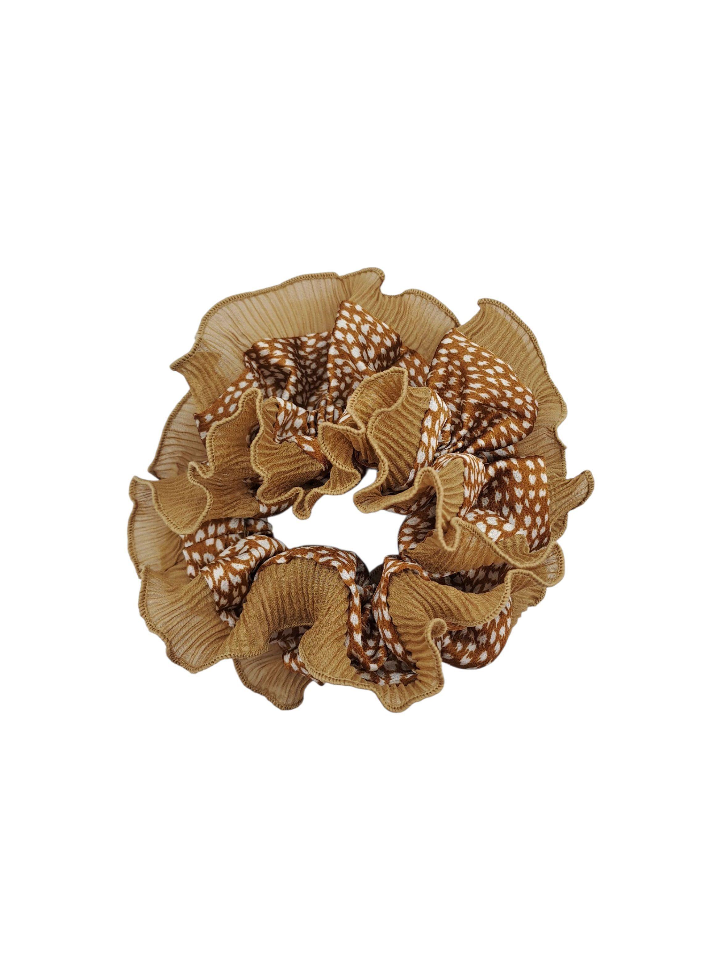 SCRUNCHIE XL RUMBA DOBLE COLET COLOR CAFE -2