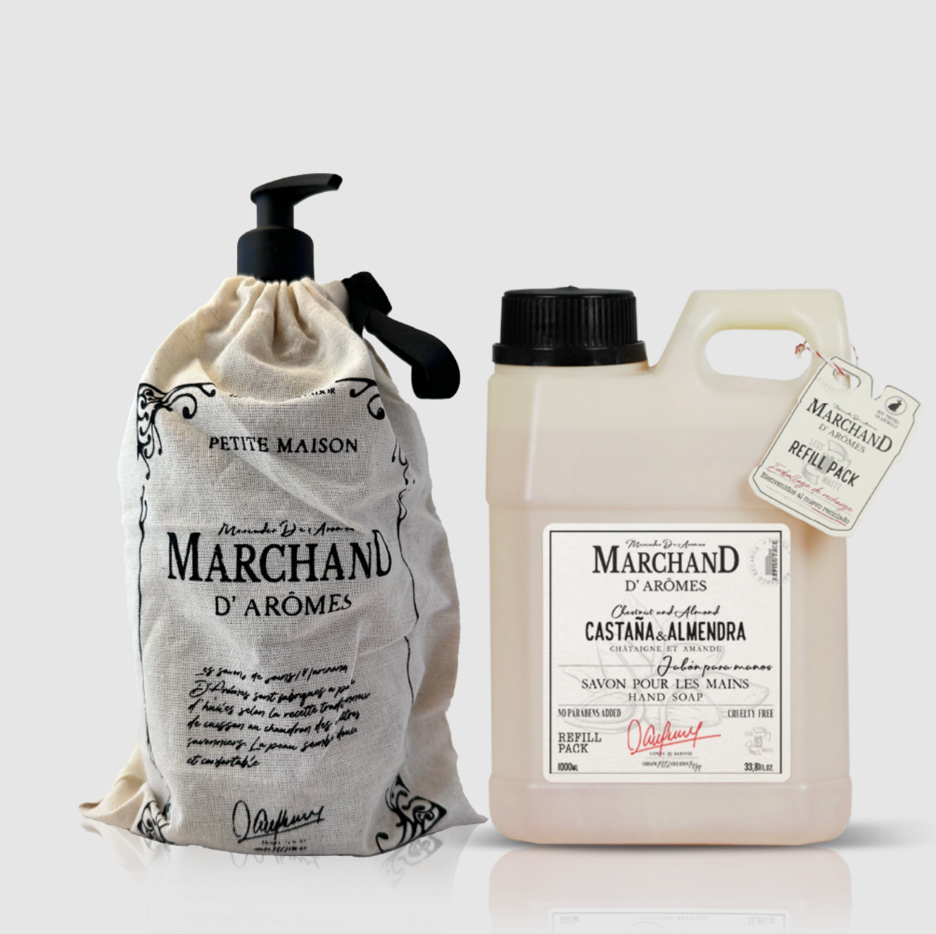 Refill Jabón Líquido Botellón + bolsa castaña & almendra-0