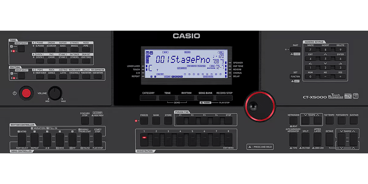 Teclado de 61 Teclas Casio CTX5000 con funda de transporte-1