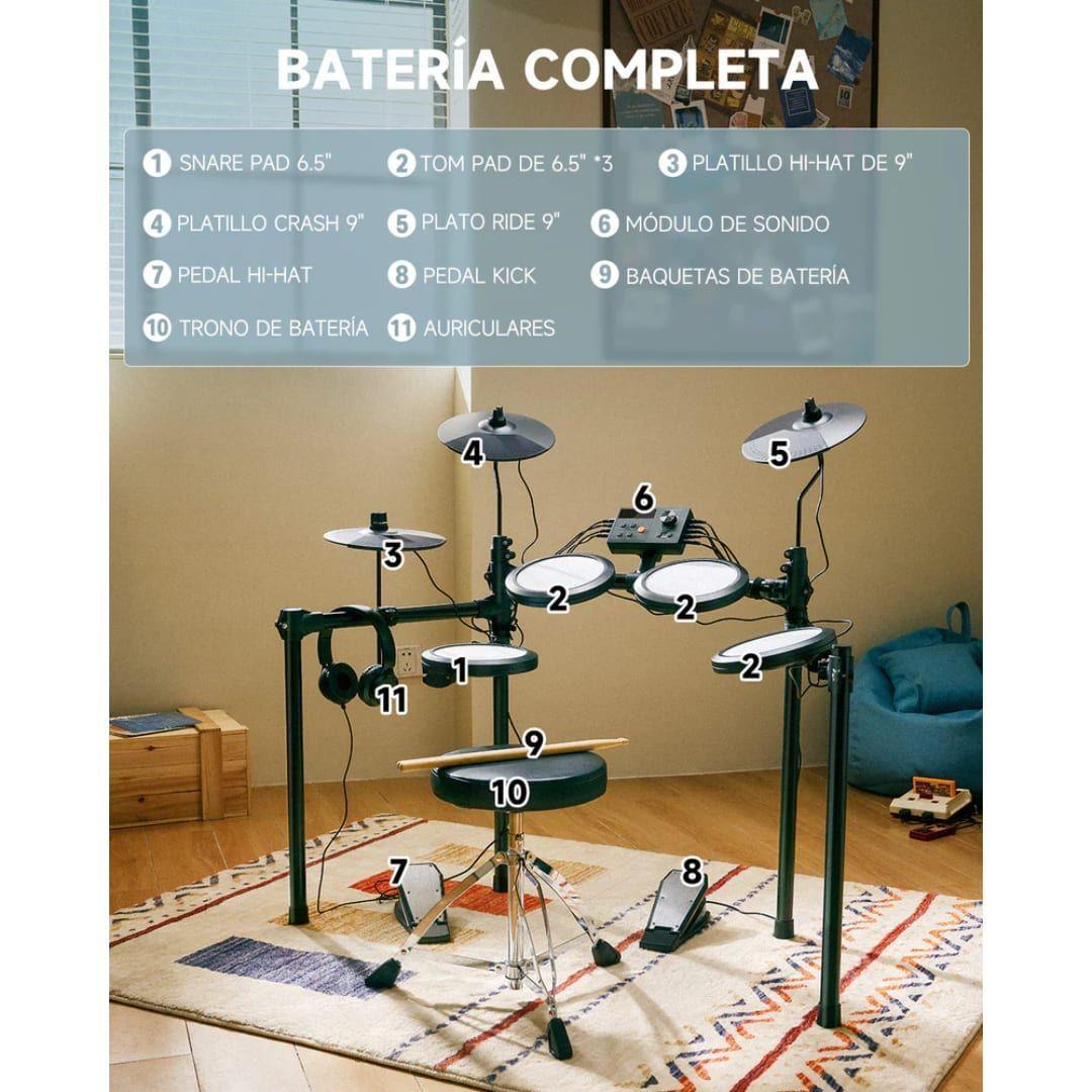 Batera Electrónica Donner DED70. Incluye Sillín, Baquetas y Audífonos-3