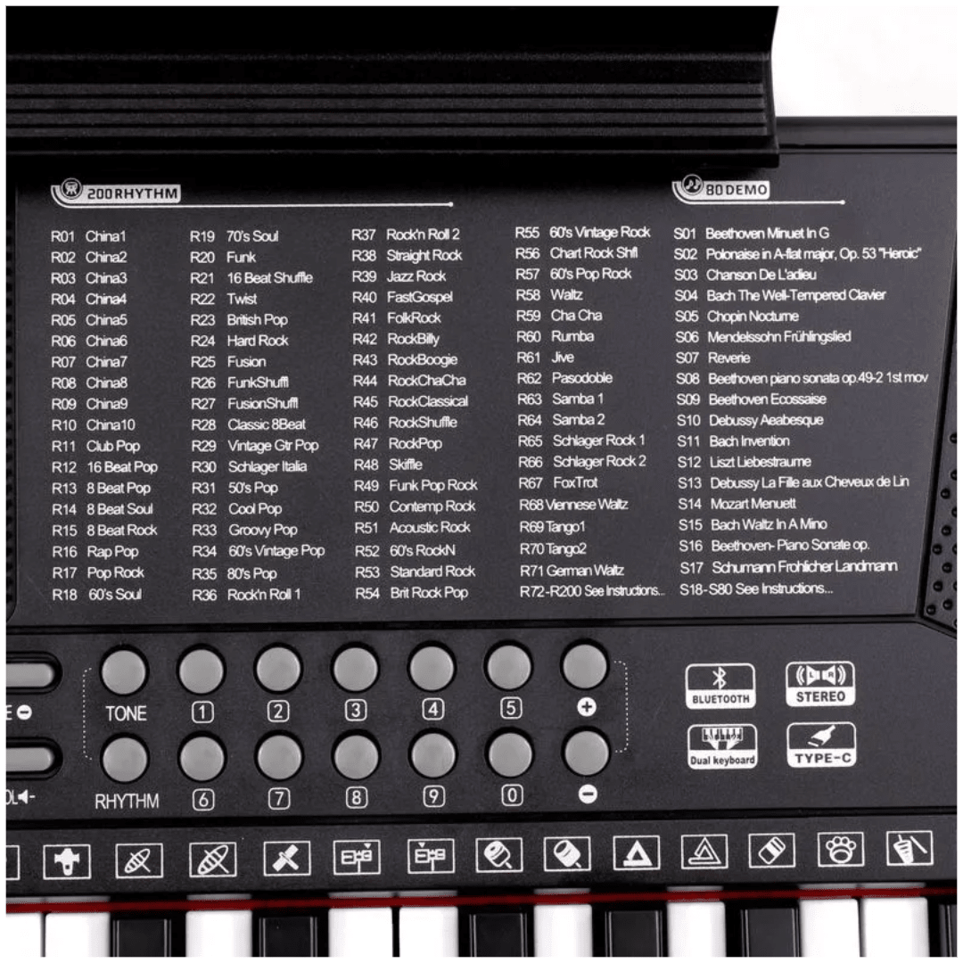 Pack Teclado 61 Teclas Walters BD 683D con Atril y Funda | OutletMusic.cl-3