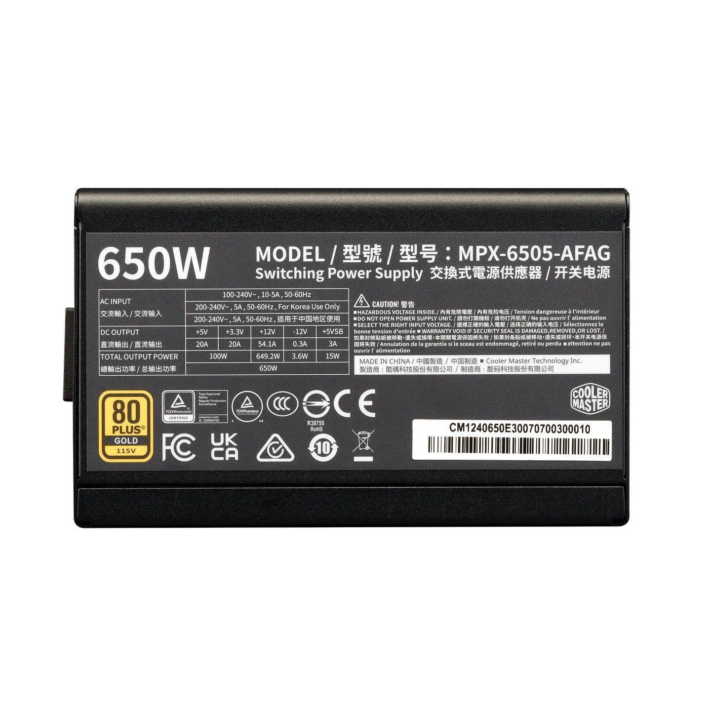Fuente De Poder - Cooler Master Elite Gold 650 - 80gold-3