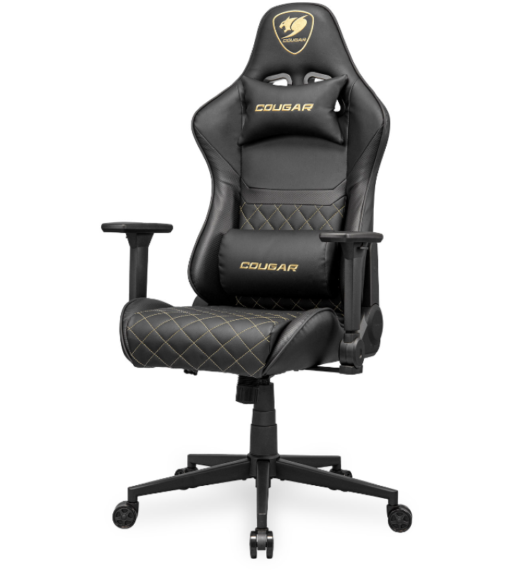 Silla Gamer Cougar ARMOR ONE V2 GOLD Soporte m x 120 kg Reposabrazos 4D Reclinable 155-2