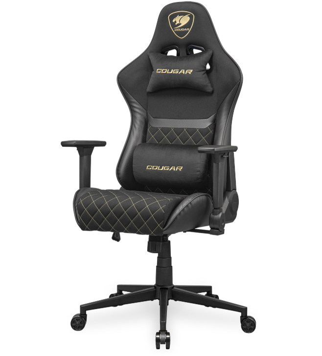 Silla Gamer Cougar Armor One V2 Gold F Soporte M x 120 kg Reposabrazos 4D Reclinable 155-2