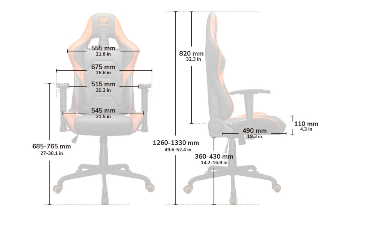 Silla Gamer (reclinable) - Cougar ARMOR ELITE EVA - Soporte máx. 120 kg - Reposabrazos Regulable 2D -5