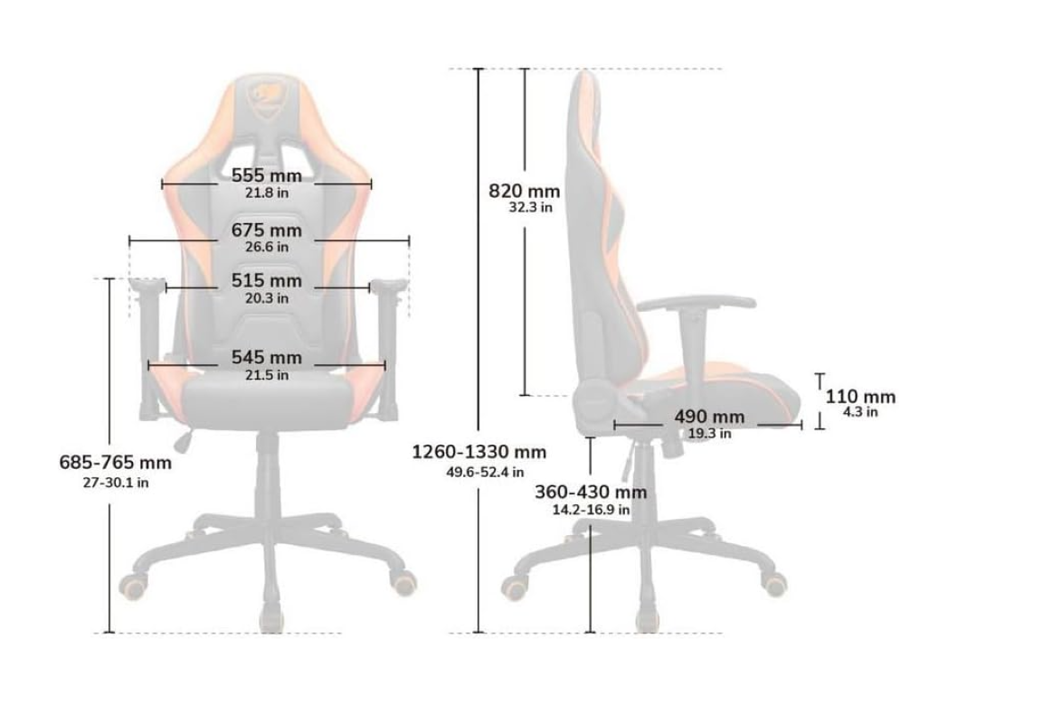 Silla Gamer (reclinable) - Cougar ARMOR ELITE White - Soporte Máx. 120kg - Reposabrazos Regulable-5