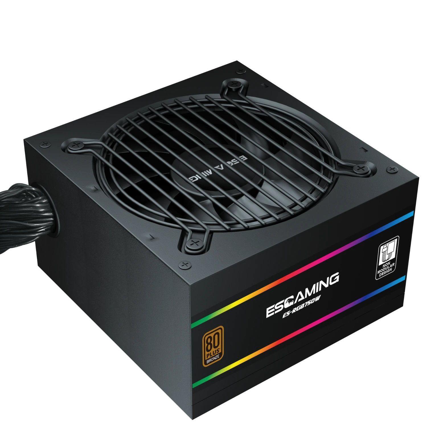Fuente De Poder - Certificada  Esgaming Es-rgb750w 80 Bronze-5