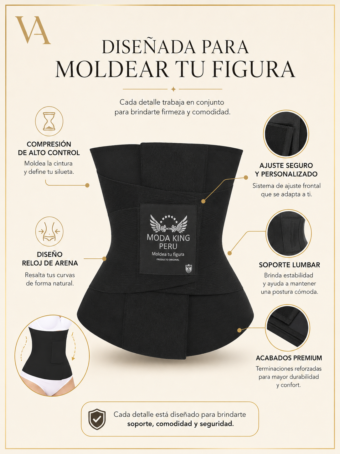 Faja Moda King Reloj De Arena Original -5
