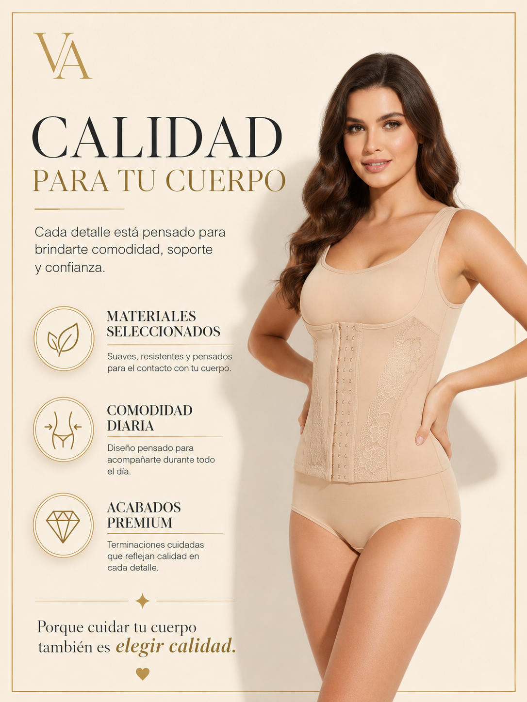Faja Body Con 3 Hileras De Broche Moldeador -5
