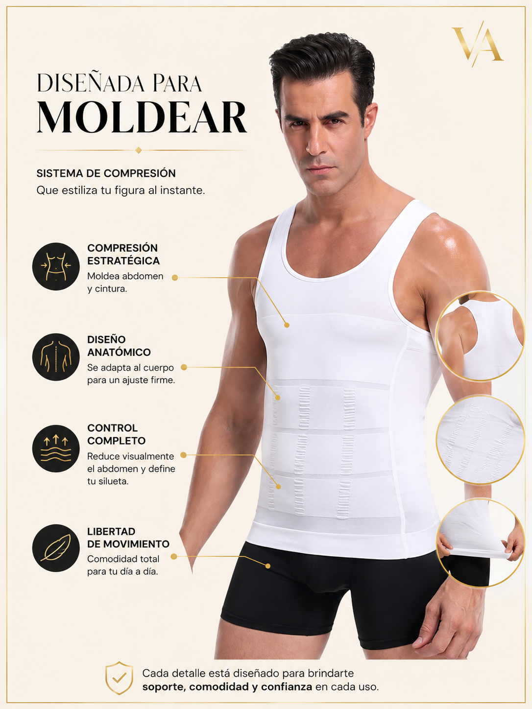 Camiseta Polera Faja Reductora Compresora Modeladora Hombre-6