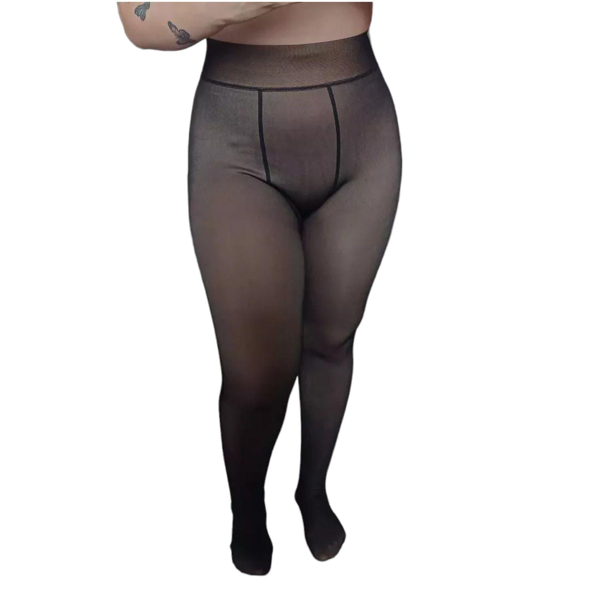 Panty Calza Con Chiporro Traslucida Efecto Piel -5