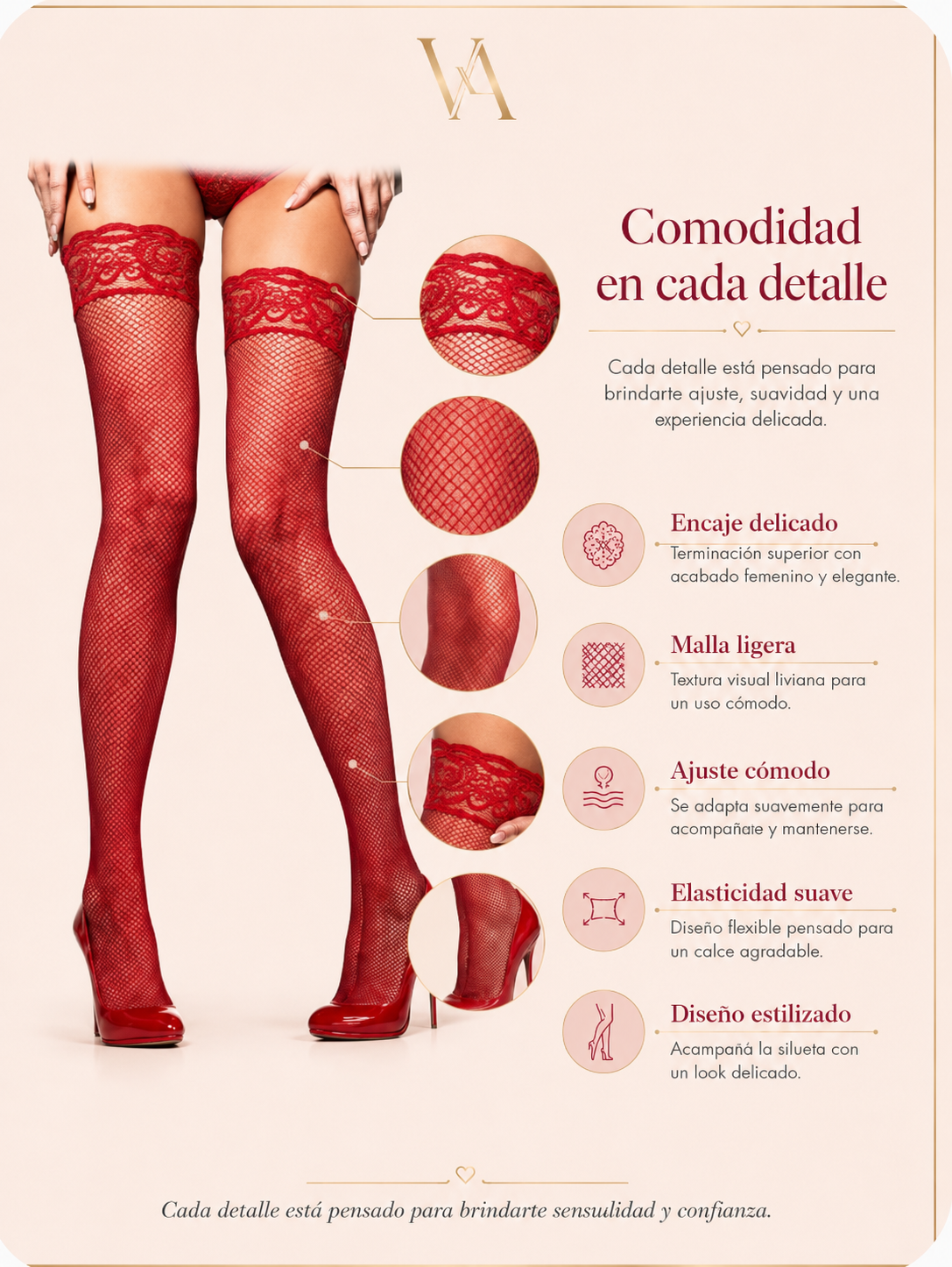 Lenceria Sexy Liga Media Rejilla De Red-3