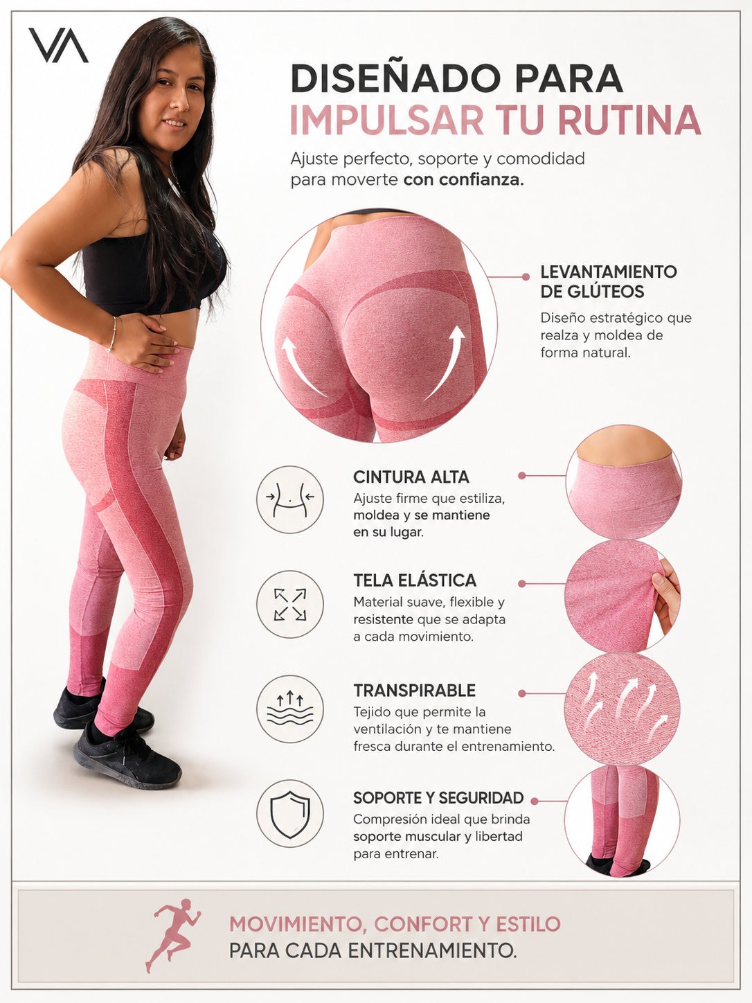 Leggings de Entrenamiento Con Levantamiento De Gluteo-4