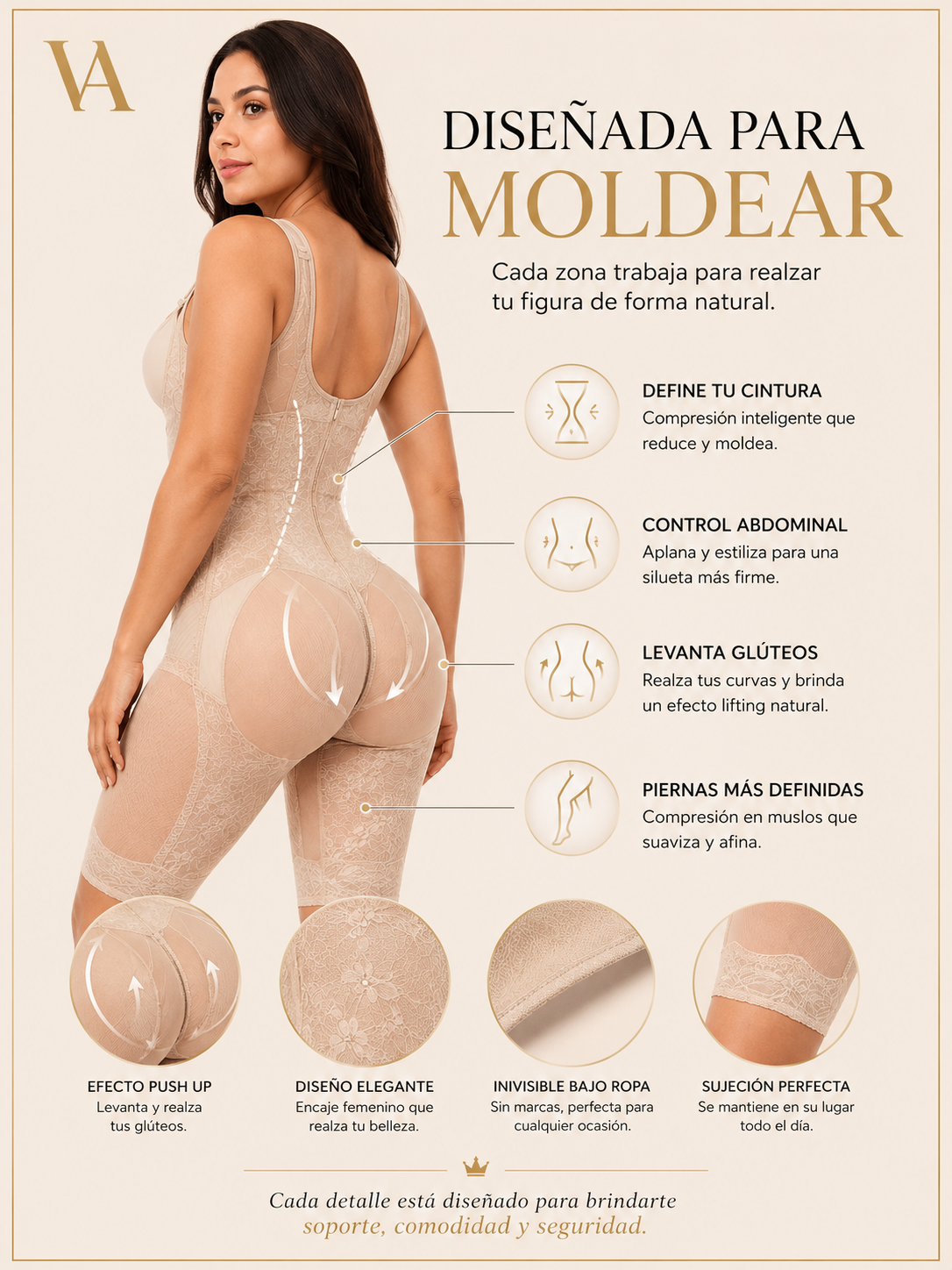 Faja Modeladora Y Reductor Levanta Glúteos Con Encaje-7