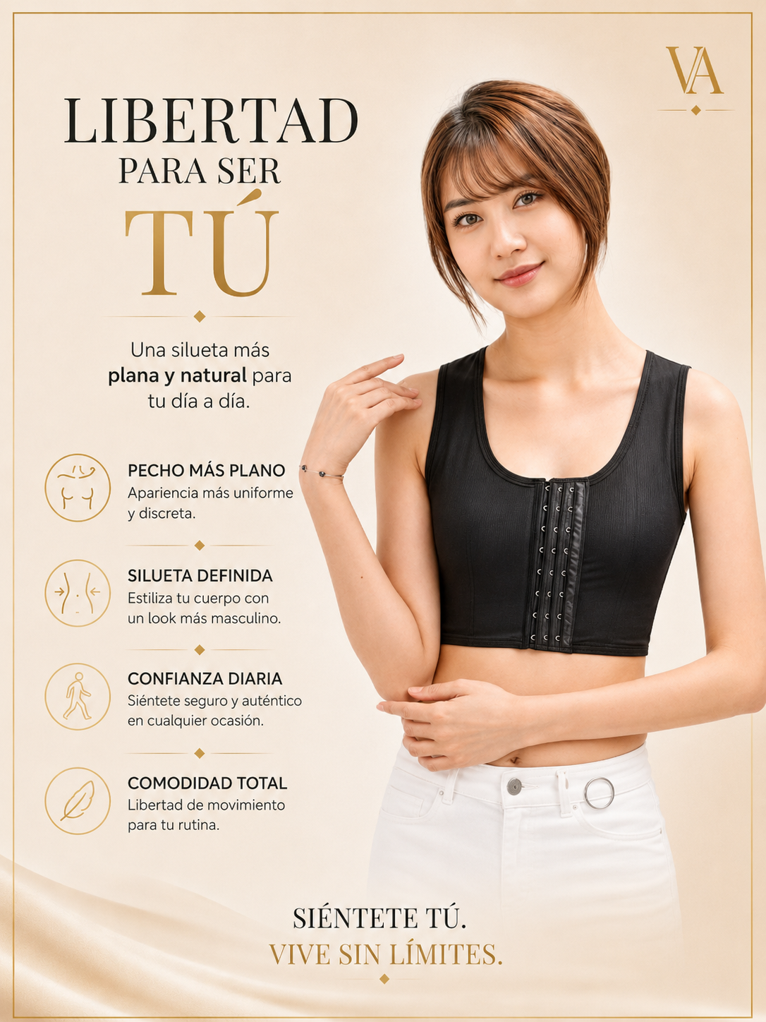 Binder Trans Faja Chaleco de Compresión de Pechos-3