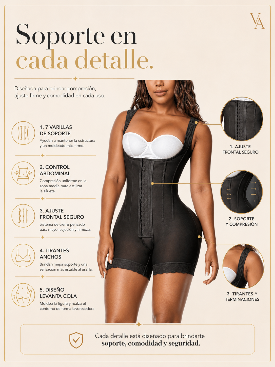 Faja 7 Huesos  Modeladora y Reductora Levanta Cola-3