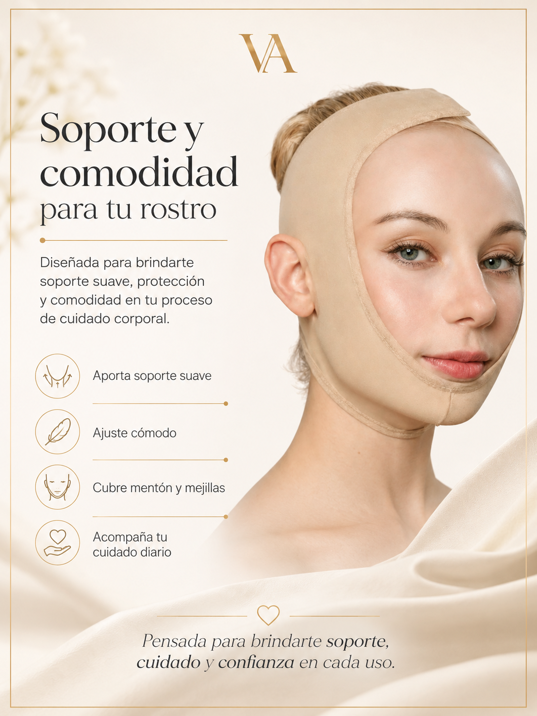Mentonera Faja Reductora Anti Arruga Papada Cachetes Mejilla-1