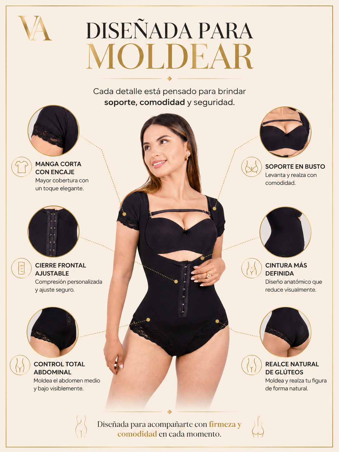 Faja Body Premium Manga Corta Moda King original-4