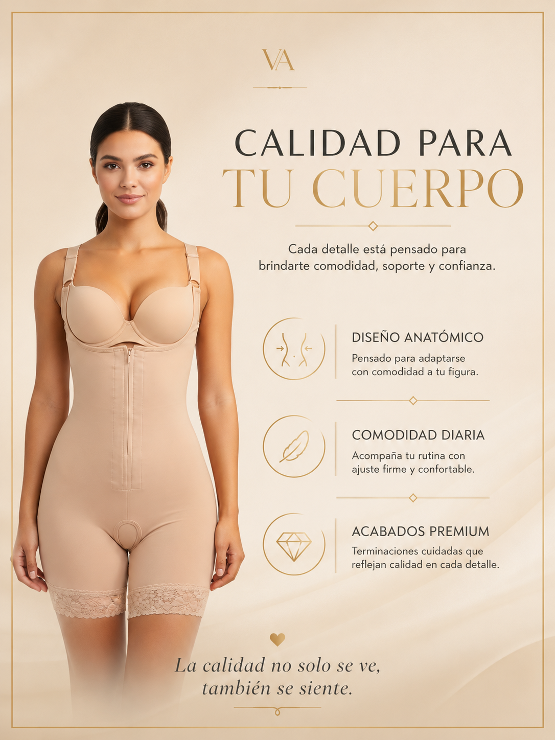 Faja Estilo Colombiana De Alta Compresión Con Encaje en Piernas-5