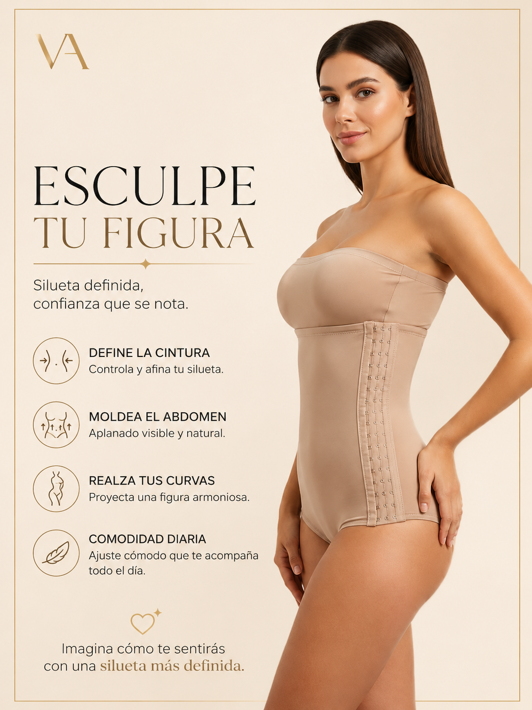 Faja Modeladora De Cintura Y Abdomen Con Broches A-3