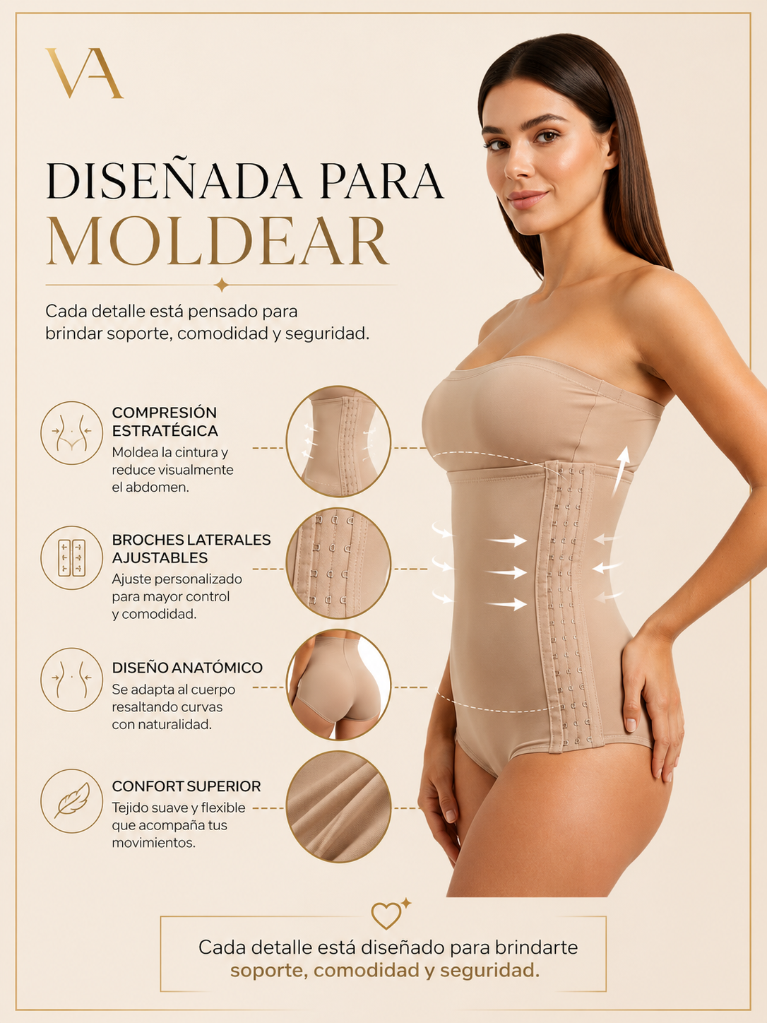 Faja Modeladora De Cintura Y Abdomen Con Broches A-4