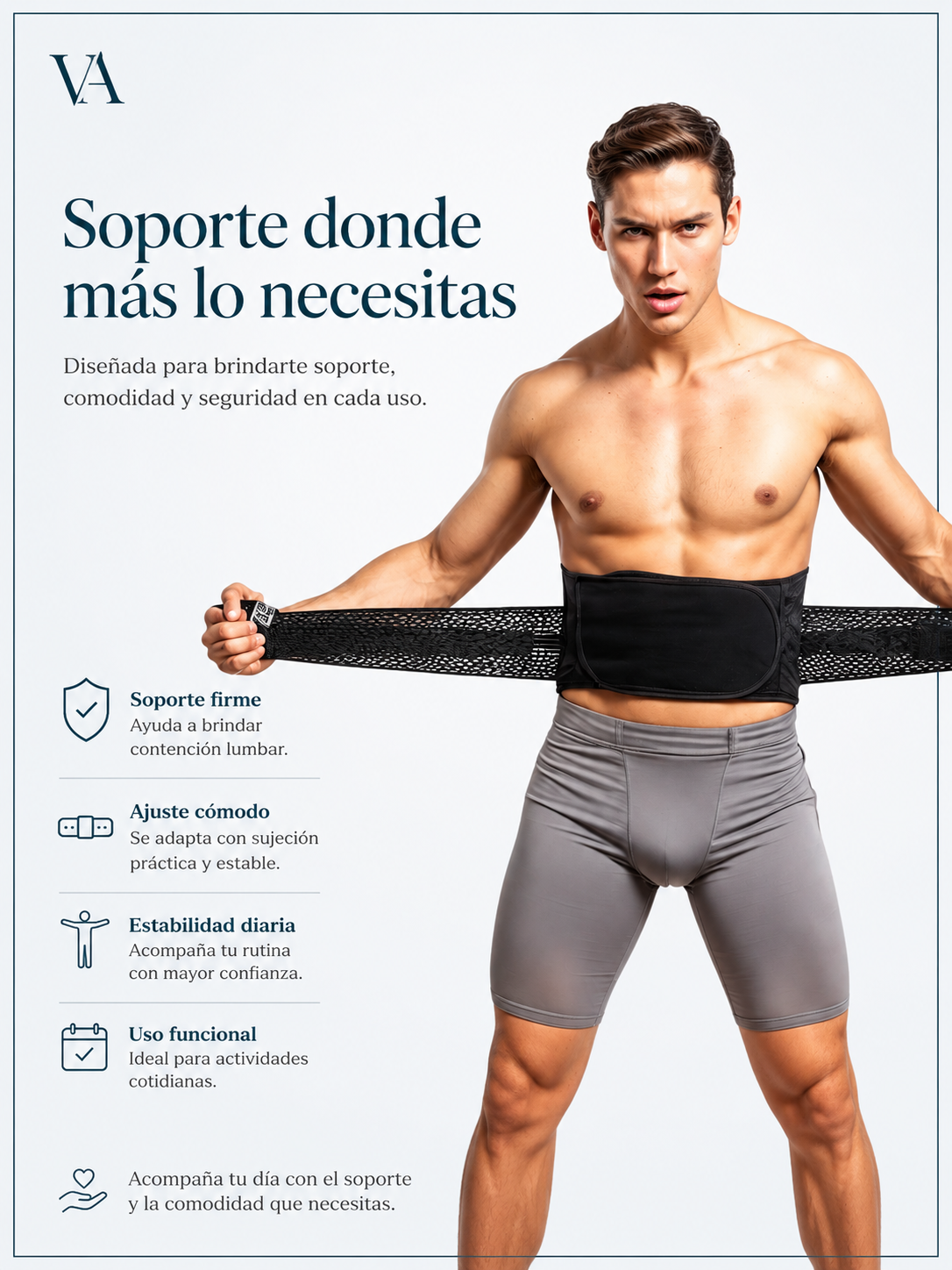 Faja Para Contención Y Compresión De Postura Lumbar Unisex-7