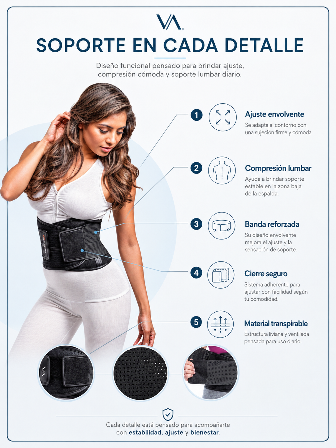 Faja Para Contención Y Compresión De Postura Lumbar Unisex-8