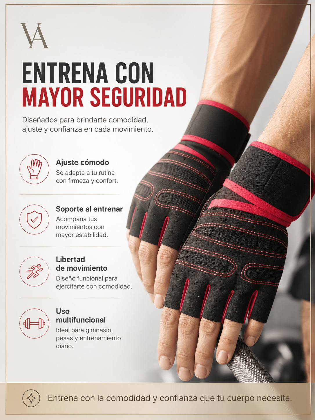 Guantes De Gimnasio Ejercicio Pesas Treking Multifuncional-6