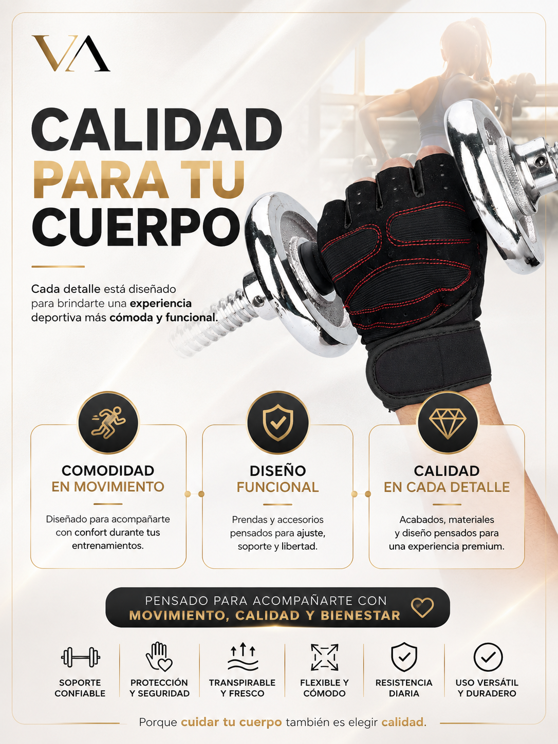 Guantes De Gimnasio Ejercicio Pesas Treking Multifuncional-8