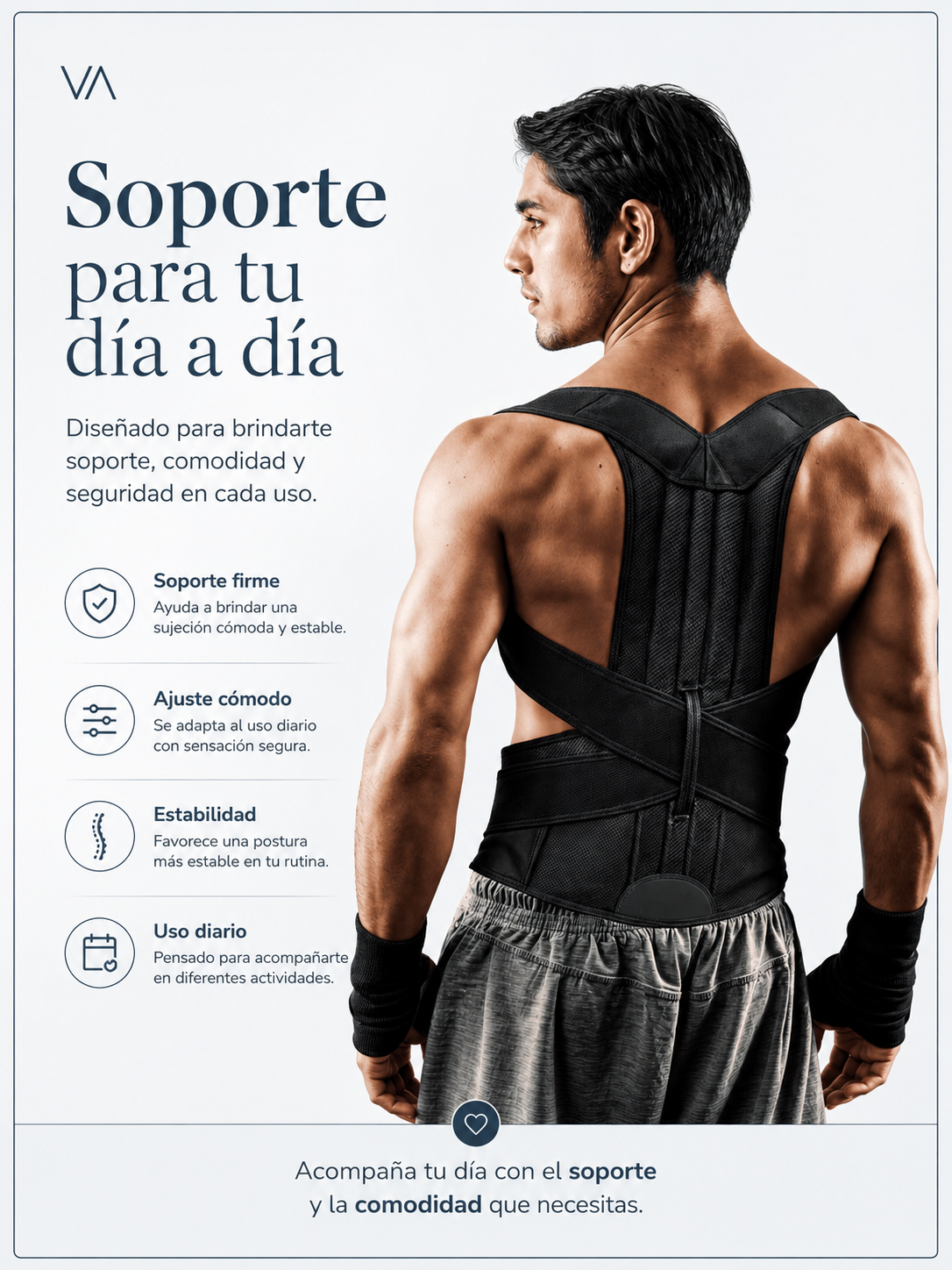 Faja Corrector Postura Espalda Lumbar Unisex-5