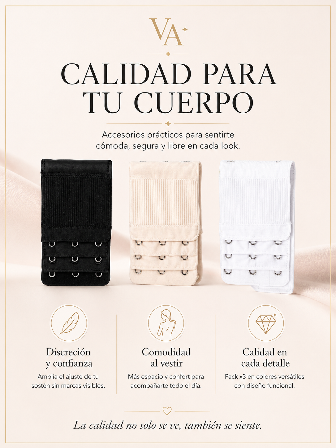 Pack X3 Extensores Para Sostén De Mujer 3 Broches-7