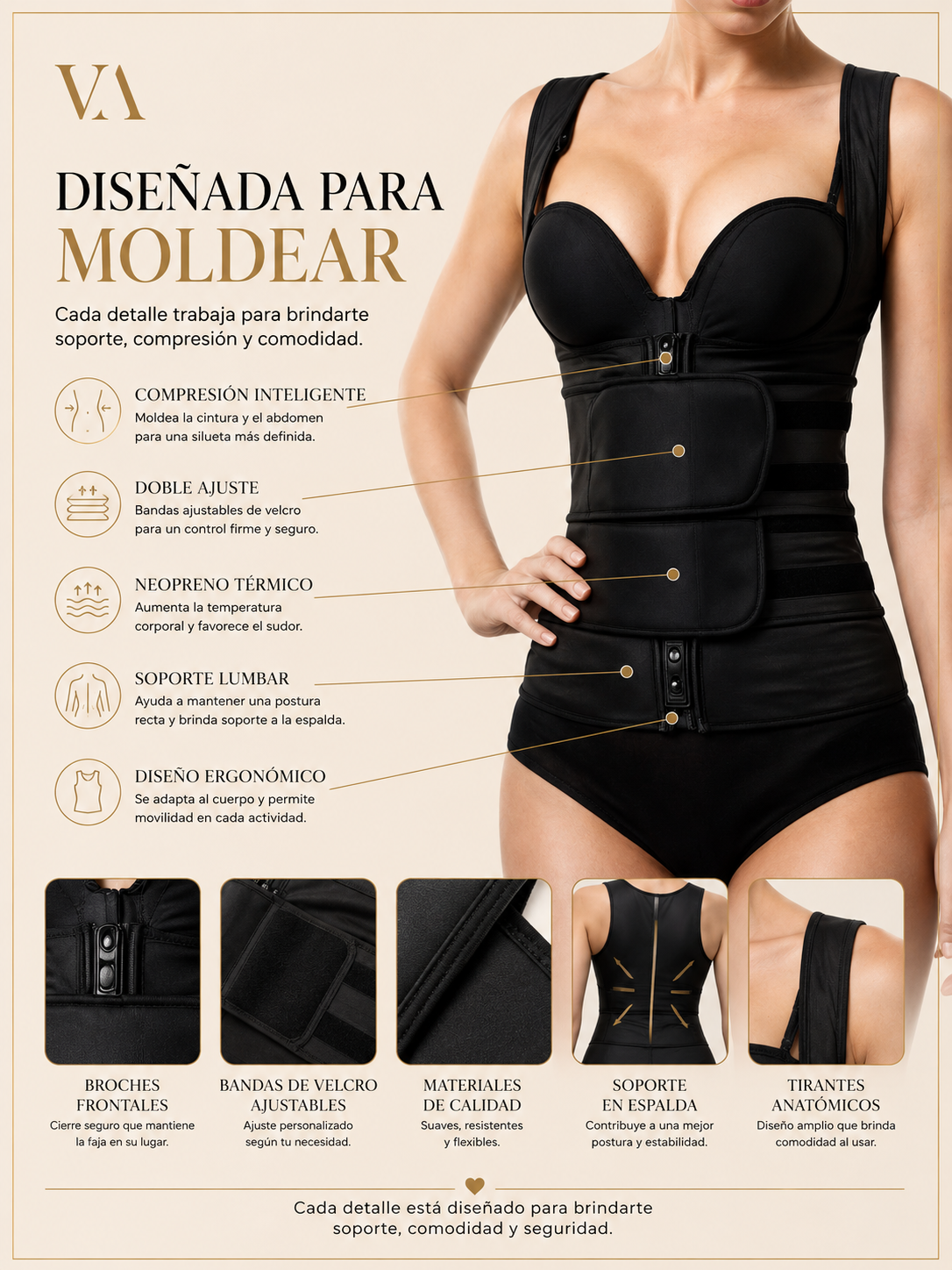 Faja De Neopreno Entrenador De Cintura Tipo Corsé -5