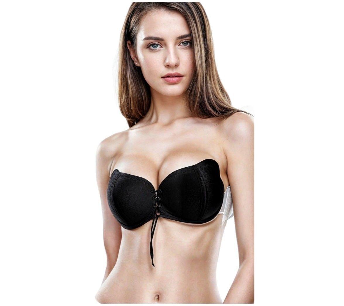 Brasier Adherible Invisible Copas Push Up Straples-0
