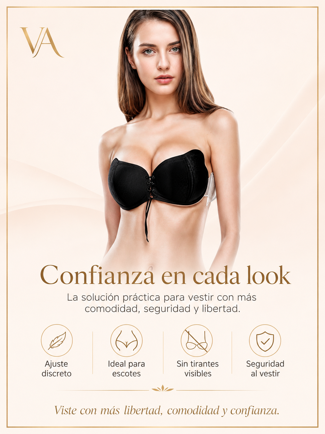 Brasier Adherible Invisible Copas Push Up Straples-3