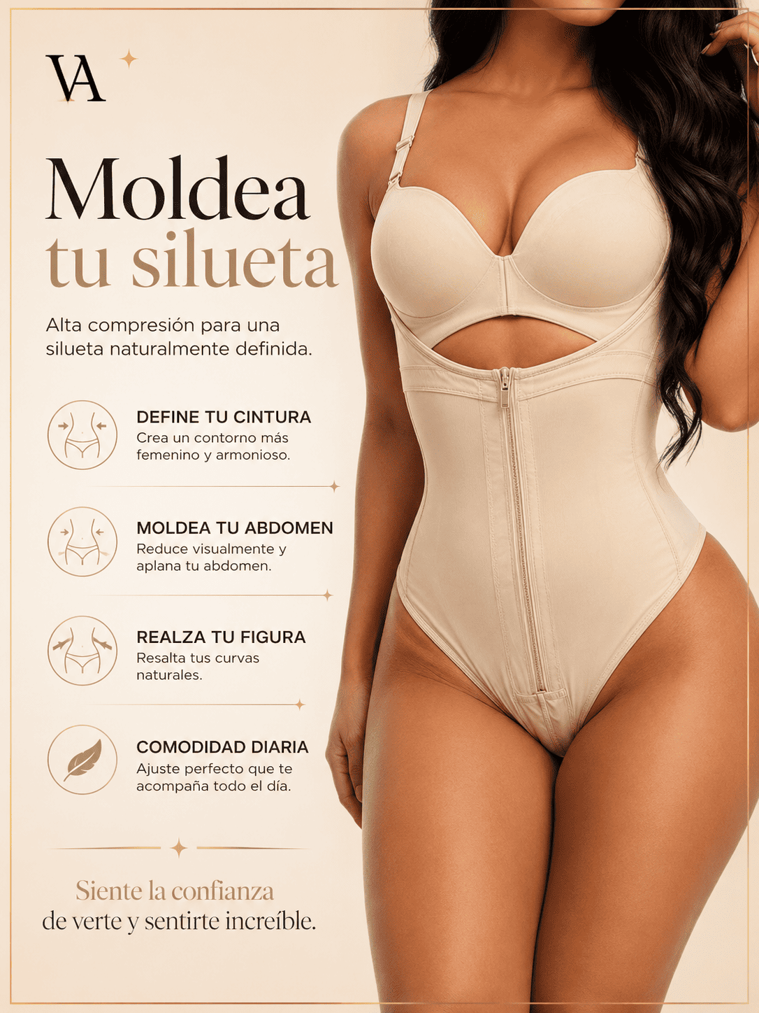 Faja Body Estilo Colombiana Con Cremallera Alta Compresion-3