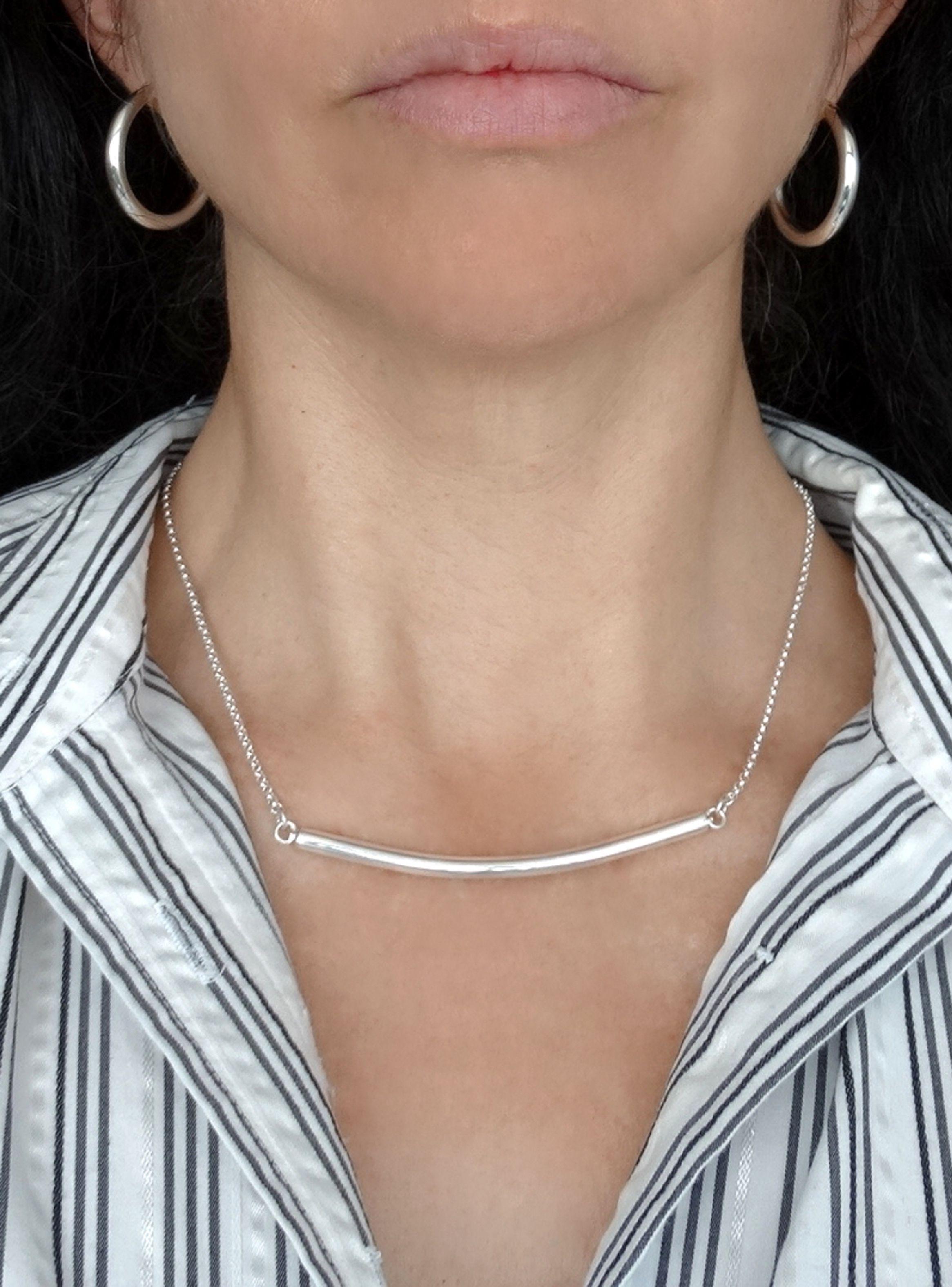 Conjunto Aro Collar Plata Mujer -2