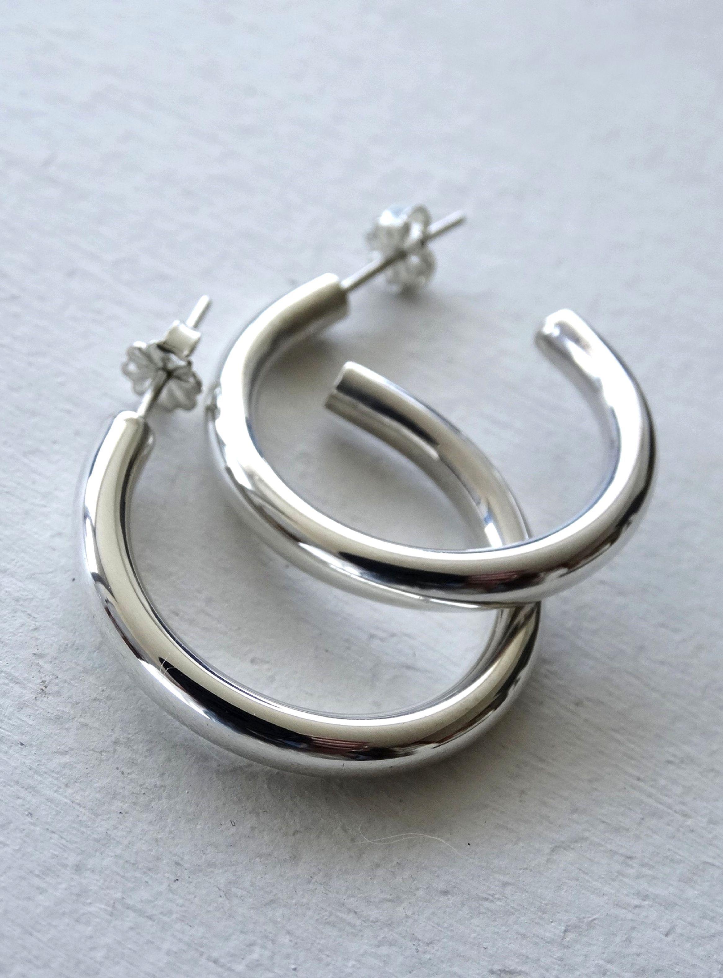 Conjunto Aro Collar Plata Mujer -4