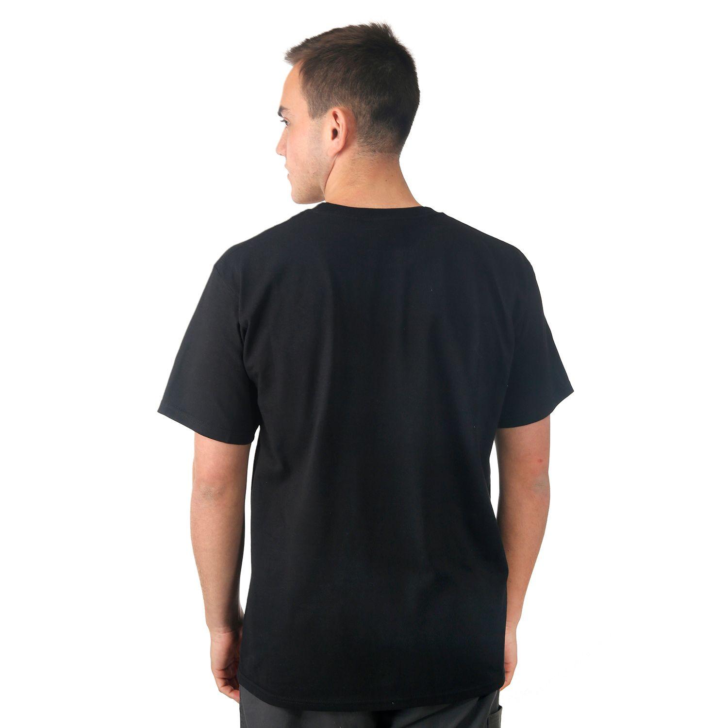 Polera Manga Corta Negra Estampado Central-2