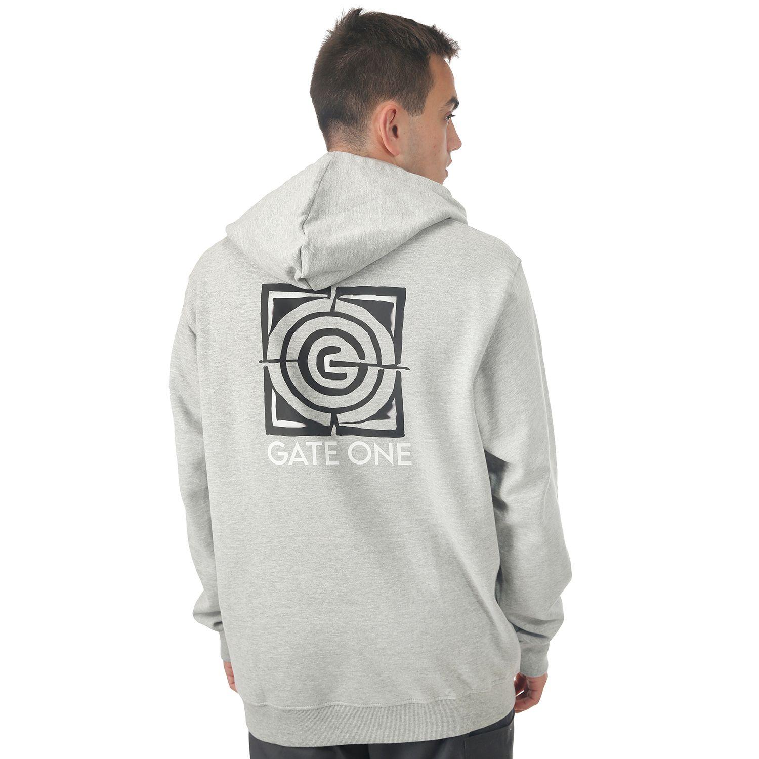 Poleron Gris Melange Estampado Lado Izquierdo-3